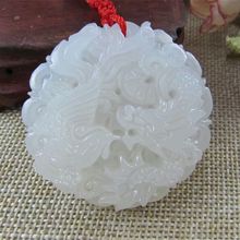 天然新疆玉石吊坠白玉阿富汗玉吊坠龙凤挂件批发节庆玉雕