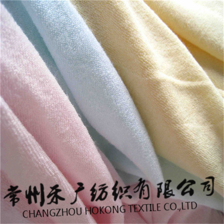 供应竹纤维毛巾布 pu复合口水巾毛巾布面料