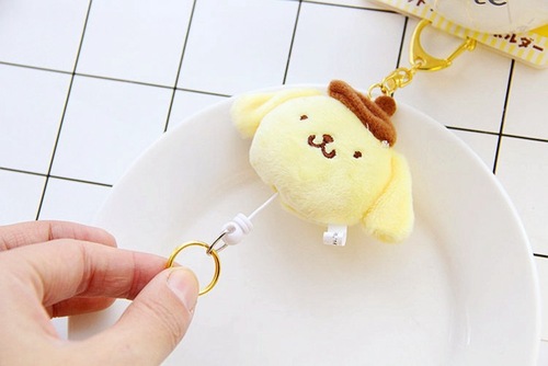 New Melody Jade Gui Dog Pudding Dog kt Cartoon Plush Doll Creative Retractable Keychain Pendant Bag Accessories
