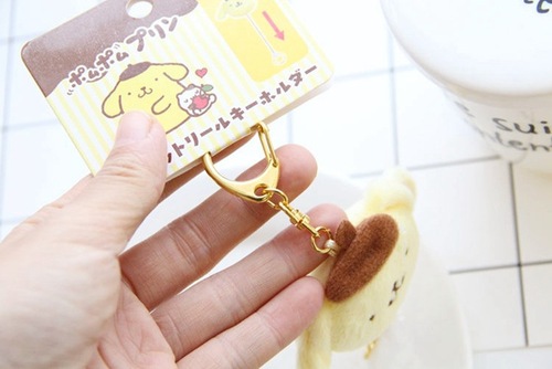 New Melody Jade Gui Dog Pudding Dog kt Cartoon Plush Doll Creative Retractable Keychain Pendant Bag Accessories