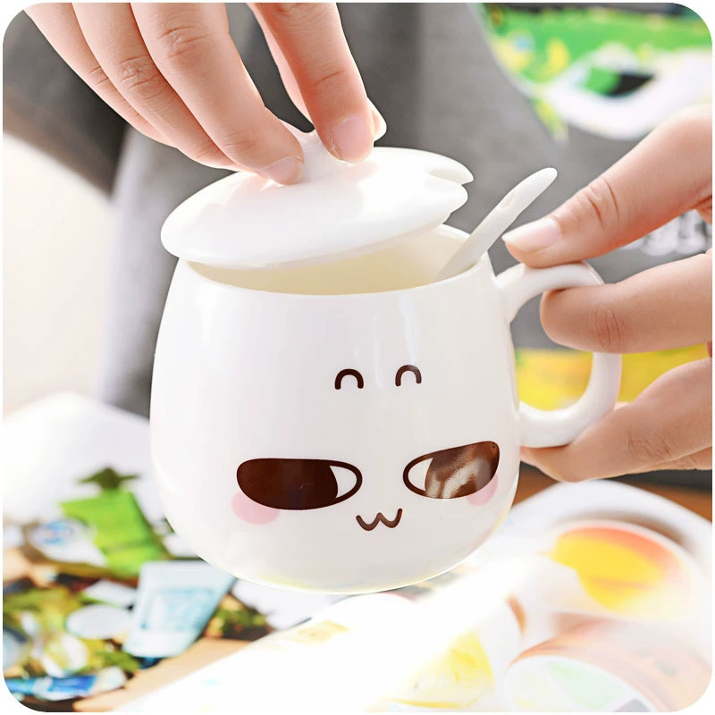 Ceramic cute cover with glass, for beloved