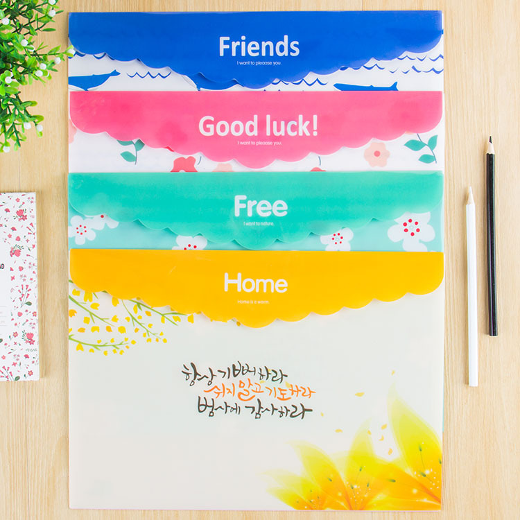 6001精致碎花可爱多功能文件袋 自粘式方便资料袋 学生试卷文具袋