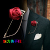 Golden suit, brooch lapel pin suitable for men and women, long chain