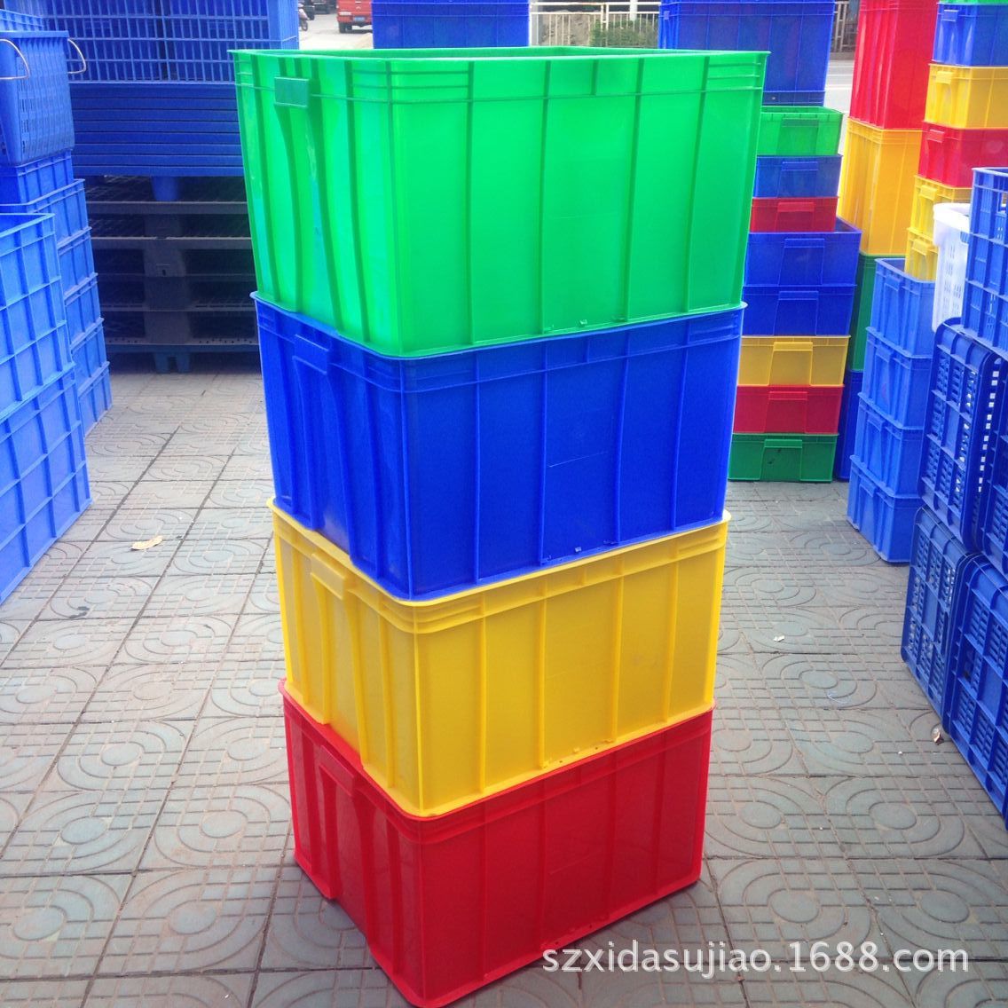 厂家批发仓储包装胶箱加厚物料周转箱 物流周转框货架