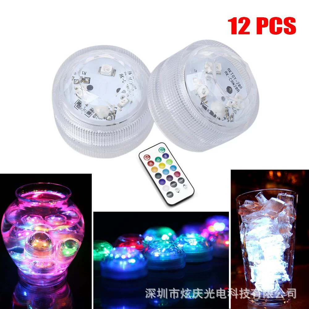 Пульт дистанционного управления три лампы полноцветный светодиодный водонепроницаемый микро ландшафтный светильник для аквариума лампа для дайвинга свеча Водонепроницаемая Электронная свеча лампа