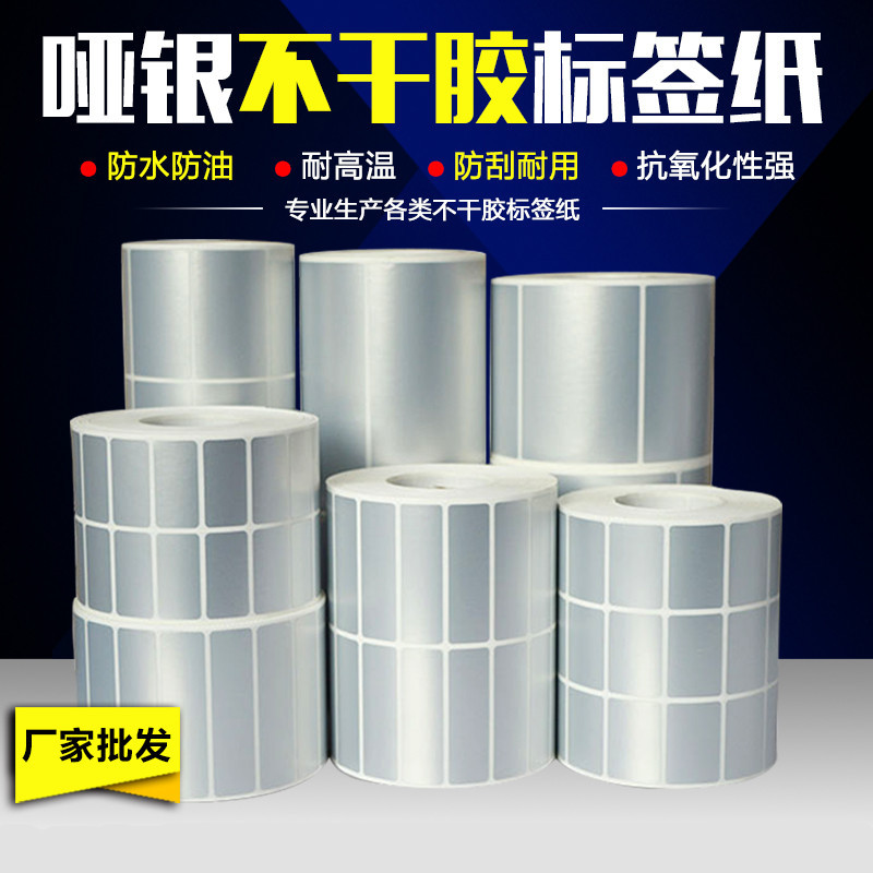 厂家批发亚银纸60*50*40*30*20*10优质PET抗刮耐撕高温肖银龙标签