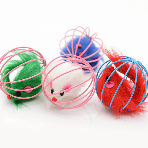 Promotional iron cage rat cage rat rat ball cage rat spherical funny cat toy color random