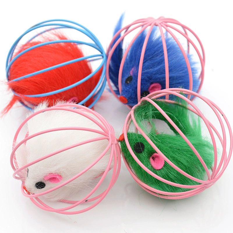 Рекламные Железная Клетка Мышь Мяч Кошка Игрушка Цвет Случайный