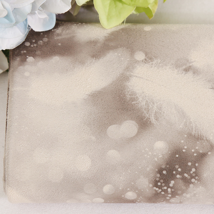 290g印花纬编麂皮绒 32针女装布料 服装布料做工精细靠垫抱枕面料