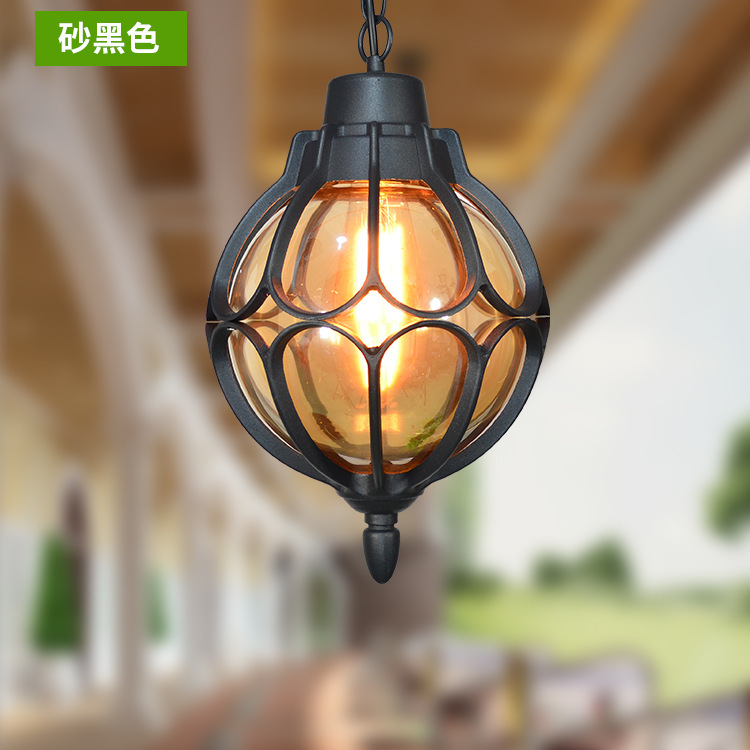 Bola anti-óxido araña retro al aire libre a prueba de lluvia lámpara de jardín uva estante pasillo lámpara balcón Villa jardín lámpara