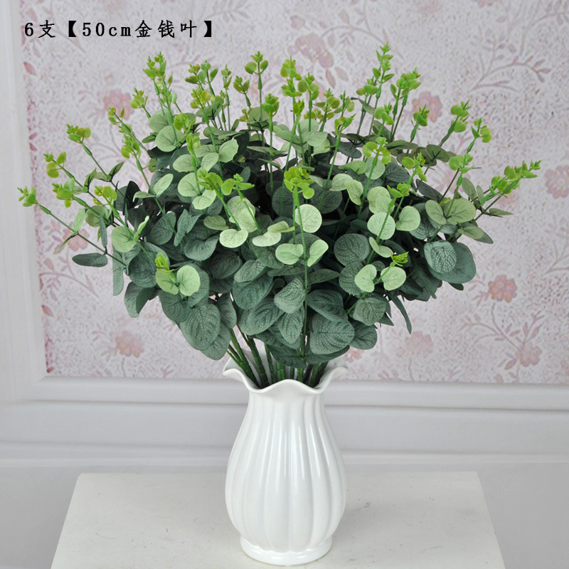 Artificial green plant size complete wedding decoration home living room display floral garden money leaf eucalyptus leaves