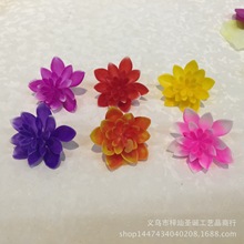 3厘米小荷花莲花盆景花卉盆栽装饰 仿真植物塑料花头水草配件批发