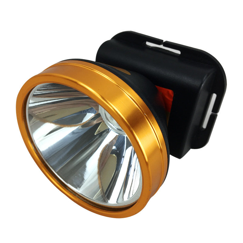 头戴式头灯黄白光LED充电式放水锂电矿灯强光超亮塑料头灯