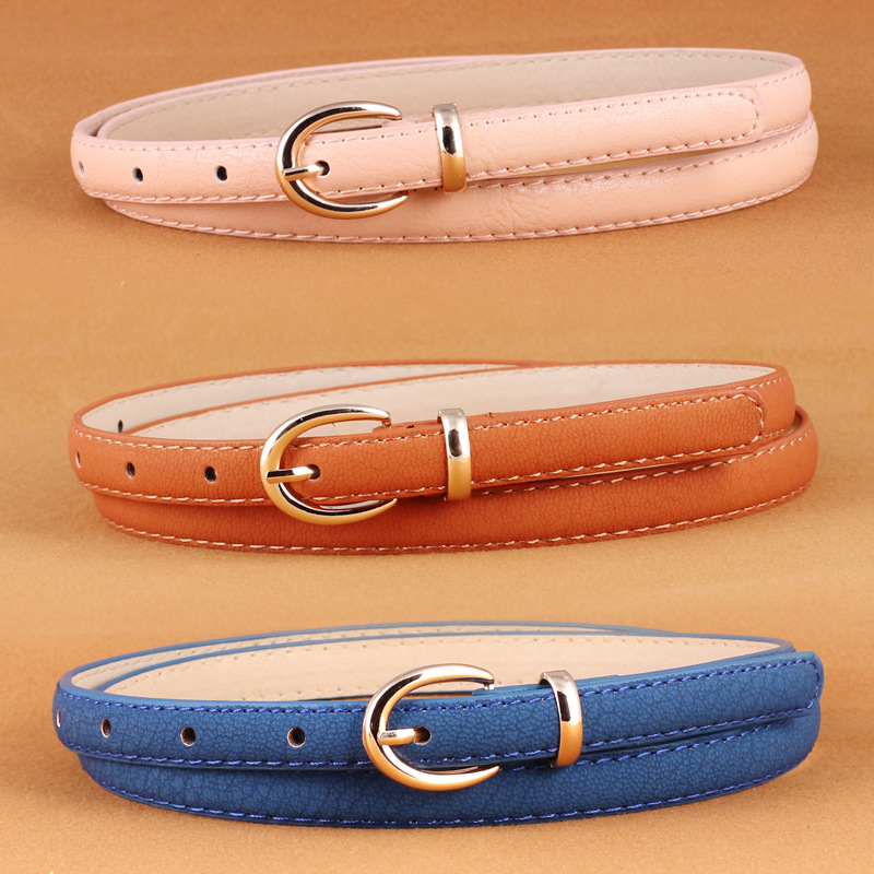 New Candy-colored Belt for Women Pu Pin Buckle Decorative Belt Korean Style Fashion Personality Versatile Thin Belt Dress Jeans Belt_voghion.com