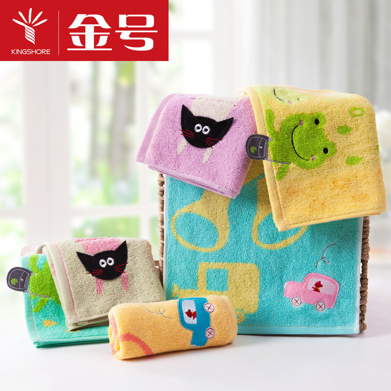 Gold Cotton Towel Cartoon Pattern T1183H/T1184H Small Towel for Baby Children