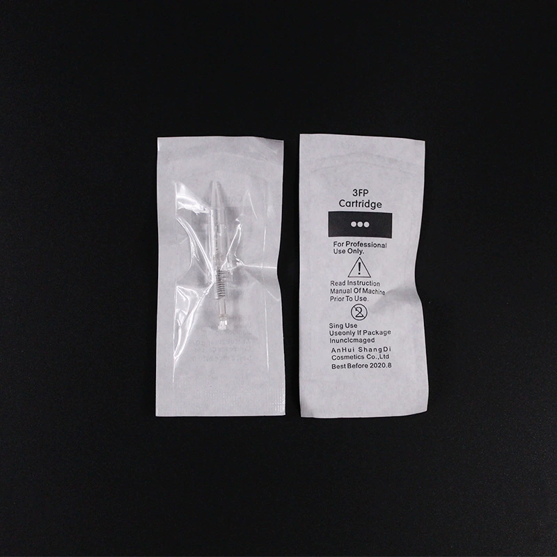 Integrated tattoo needle cartridge, disposable sterile bayonet, for eyebrows/eyeliner/lips