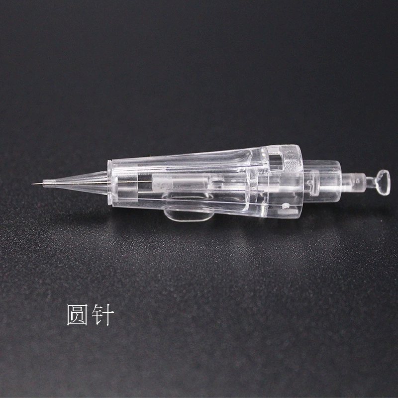 Integrated tattoo needle cartridge, disposable sterile bayonet, for eyebrows/eyeliner/lips