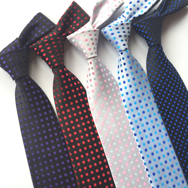 Tie men's polyester jacquard fabric trendy polka dot tie spot supply factory wholesale