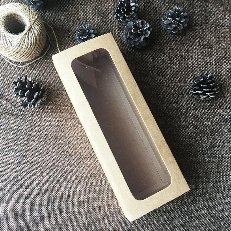 Azúcar marrón azúcar marrón burro-ocultar gelatina pastel de té caja de regalo caja de embalaje de galletas PVC Vintage Kraft caja de papel caja de cajón