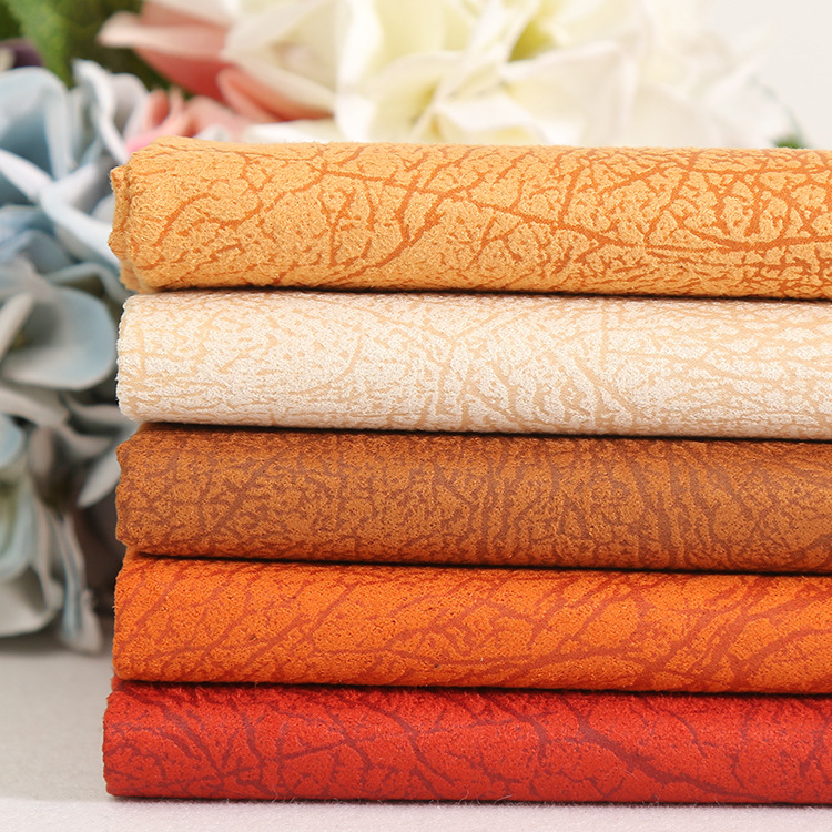 梭织平纹烫金麂皮绒面料 鞋靴手套棒球帽布料 沙发布 长靴面料