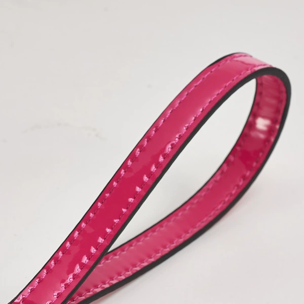 Rose red bright leather hand hook to 1.2cm-gold buckle