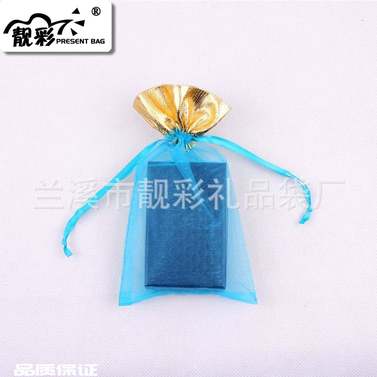 Liangcai Специальное предложение марлевая сумка с золотым краем на шнурке из органзы косметическая Подарочная сумка Марлевая сумка с золотым ртом можно заказать оптом