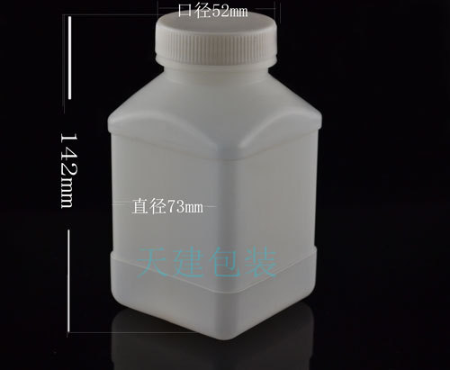 厂家供应500ML HDPE大口方瓶 化工塑料瓶 分装瓶 白色空瓶|ru