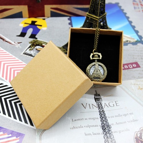 Wholesale jewelry box 7*7 necklace box gift box jewelry box diamond box retro kraft paper box