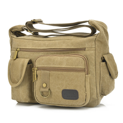 direct deal Retro Shoulder Men's straddle bag Messenger Canvas bag Trend man High-capacity tool kit