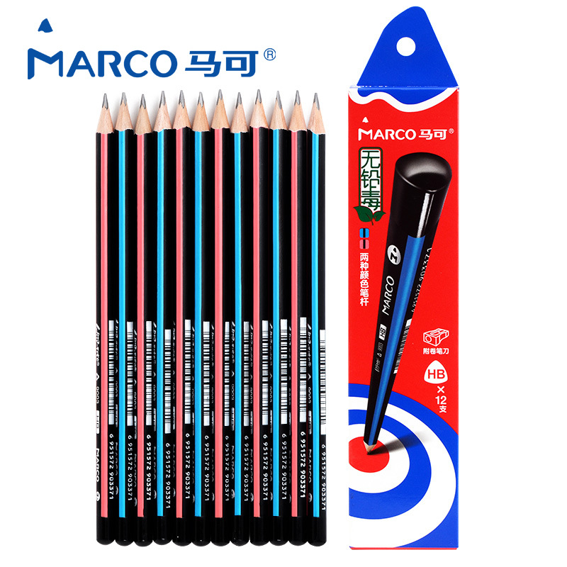 马可MARCO三角杆安全环保不易断铅笔学生绘画速写专用铅笔