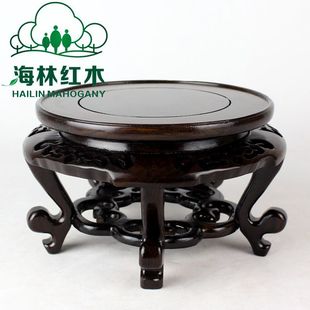 Redwood Round Flower Corner Vase Bonsai Flower Rack Fish Tank Rack Carved Floor Storage Rack Fish Tank Base
