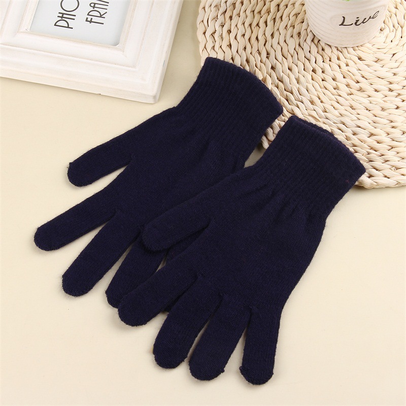 Nuevo unisex acrílico magia guantes de invierno cálido guantes de punto monocromo guantes de dedo completo logotipo imprimible