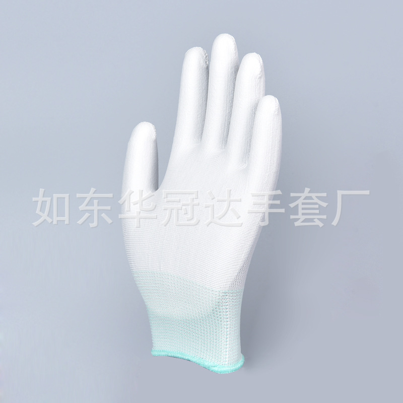 劳保手套批发PU涂掌手套工作电子厂无尘车间防护手套涂指手套批发