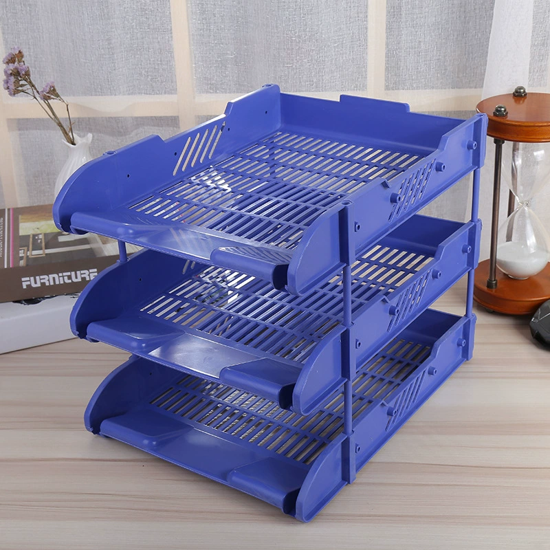 Хит продаж: новый пластиковый лоток для документов, трехъярусная корзина для хранения, подставка для файлов, горизонтальный органайзер для документов, оптом от производителя