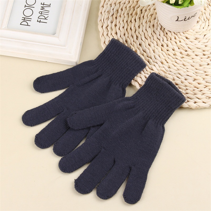 Nuevo unisex acrílico magia guantes de invierno cálido guantes de punto monocromo guantes de dedo completo logotipo imprimible