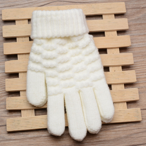 Winter New Children's Glove Five-Finger Warm Insulated Fleece Glove for Boys and Girls Knitted Children's Gloves Wholesale