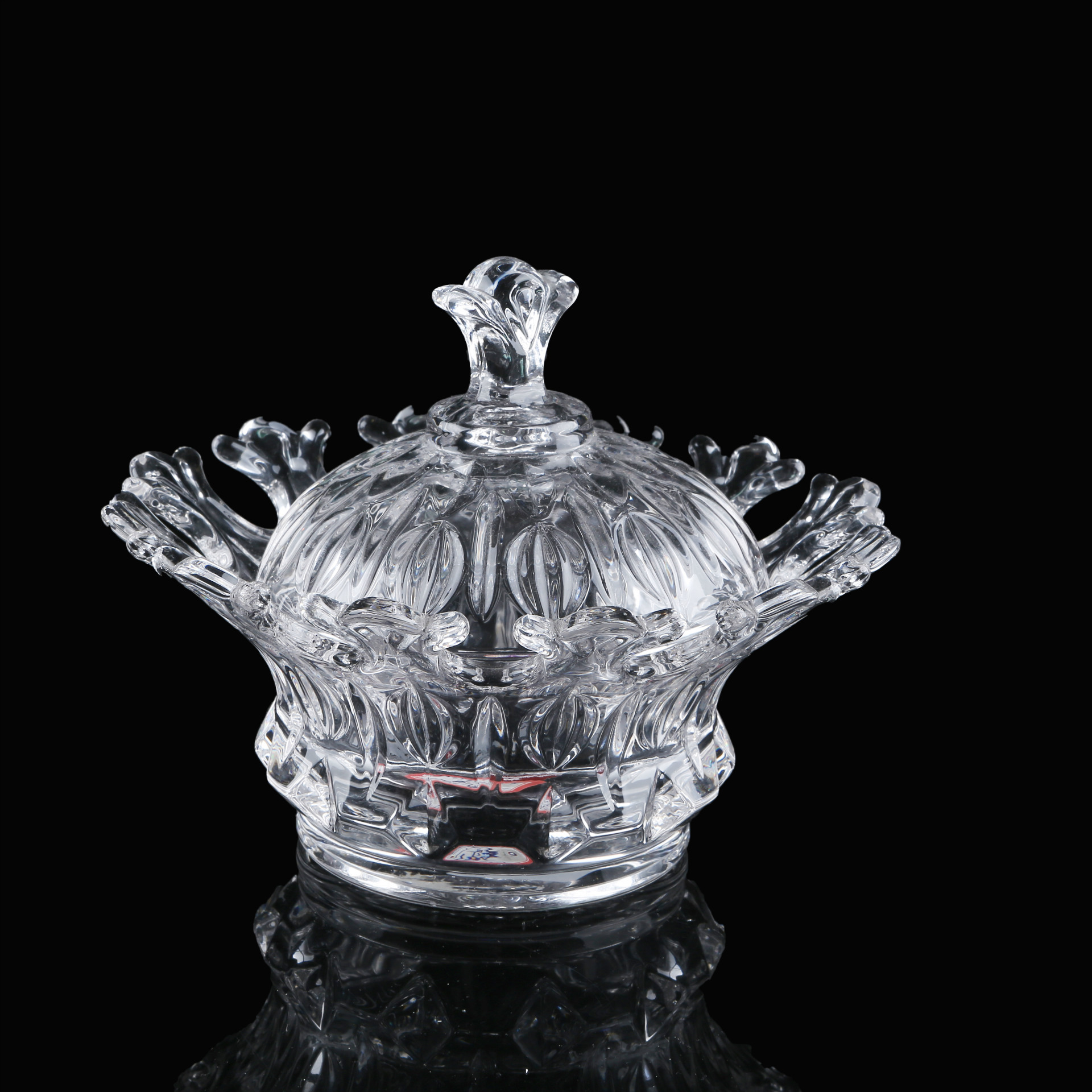 鹿角糖果罐欧式玻璃罐带盖透明储物罐干果罐婚庆礼品摆件