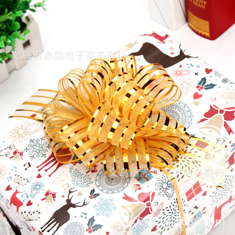 Gran bola de hilo de nieve de 5 líneas flor boda decoración del coche regalo de Navidad embalaje hilo 8-Sección esférica guirnalda cinta al por mayor