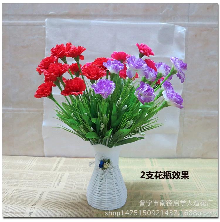 Моделирование Гвоздика Оптовая Одиночная Гвоздика Поддельный Цветок Свадебные Украшения Цветок День Матери Гвоздика Цветок