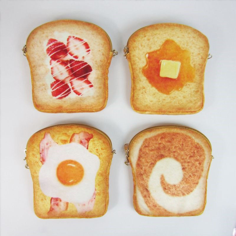 Harajuku Creative Women's Bag Cute Poached Egg Bag Toast Bread Chain Mobile Phone Bag Japanese and Korean Fabric Mini Small Bag