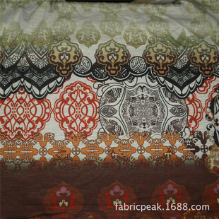 Full Polyester Long Fiber Snowflake Yarn Non-Elastic Jersey Knitted Fabric Digital Heat Transfer Printing Fabric Design and Processing