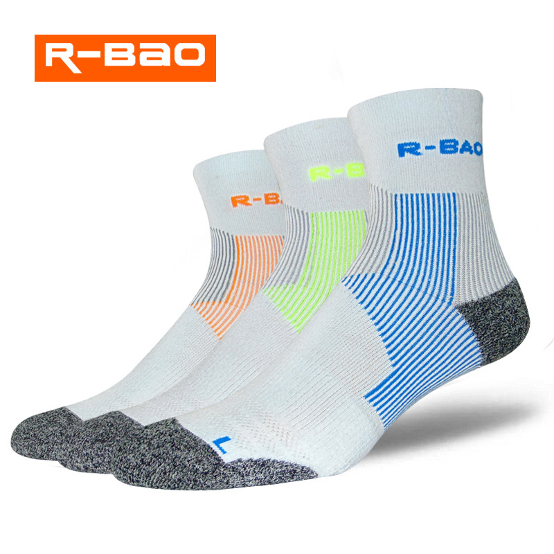 R-BAO mid-tube running socks coolmax moisture-wicking sports socks ankle-protecting marathon compression socks for men and women