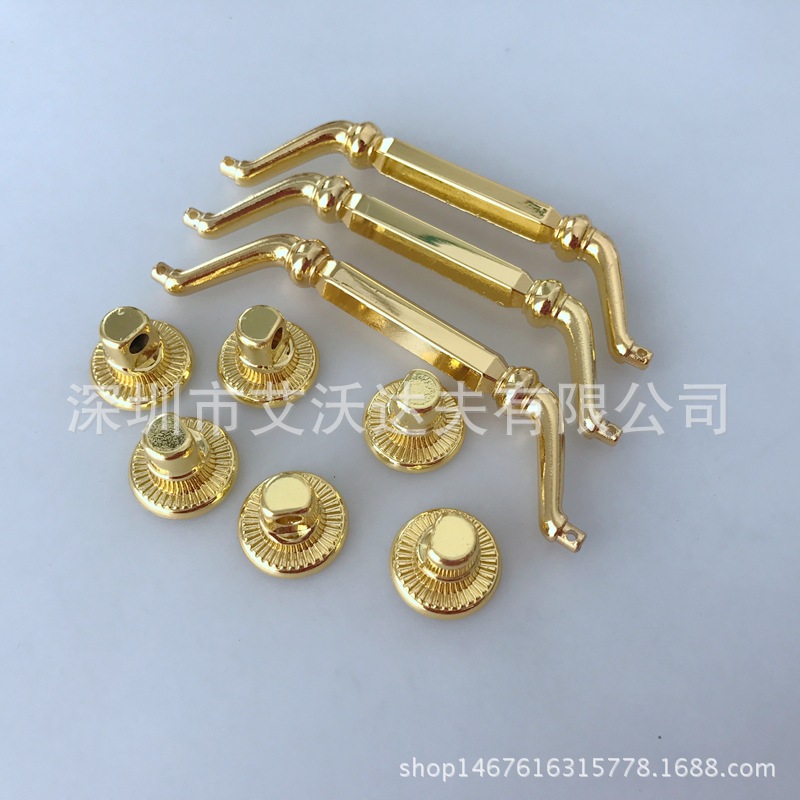 厂家直销 110mm箱包锌合金提手 高档金色拉手 木盒礼品盒五金配件