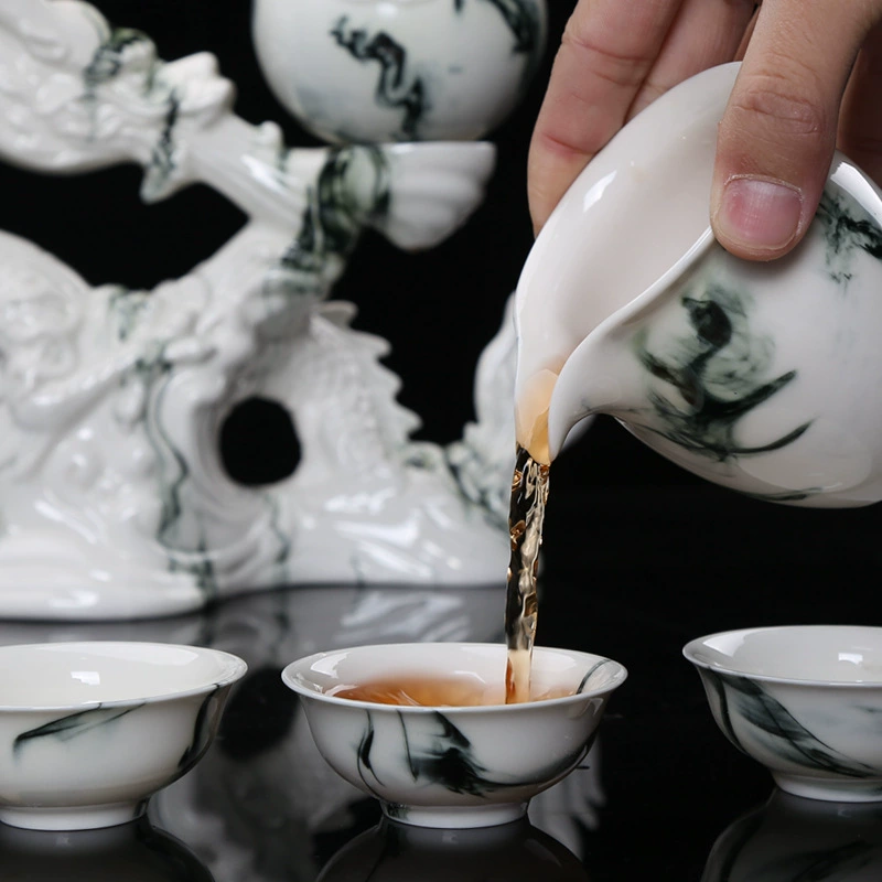 Производитель Белая фарфорная посуда Xianglong Blessing Автоматический чайный набор ушку Kung Fu Bone China Подарок керамический чайный набор Dehua полный набор