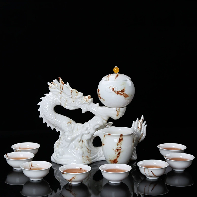 Производитель Белая фарфорная посуда Xianglong Blessing Автоматический чайный набор ушку Kung Fu Bone China Подарок керамический чайный набор Dehua полный набор