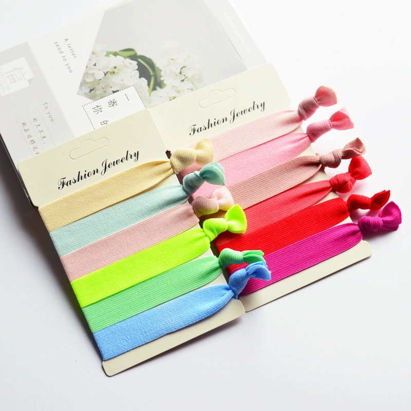 [糖果色高弹打结发圈 卡装打结发圈  高弹Hair tie 糖果色打结发圈]