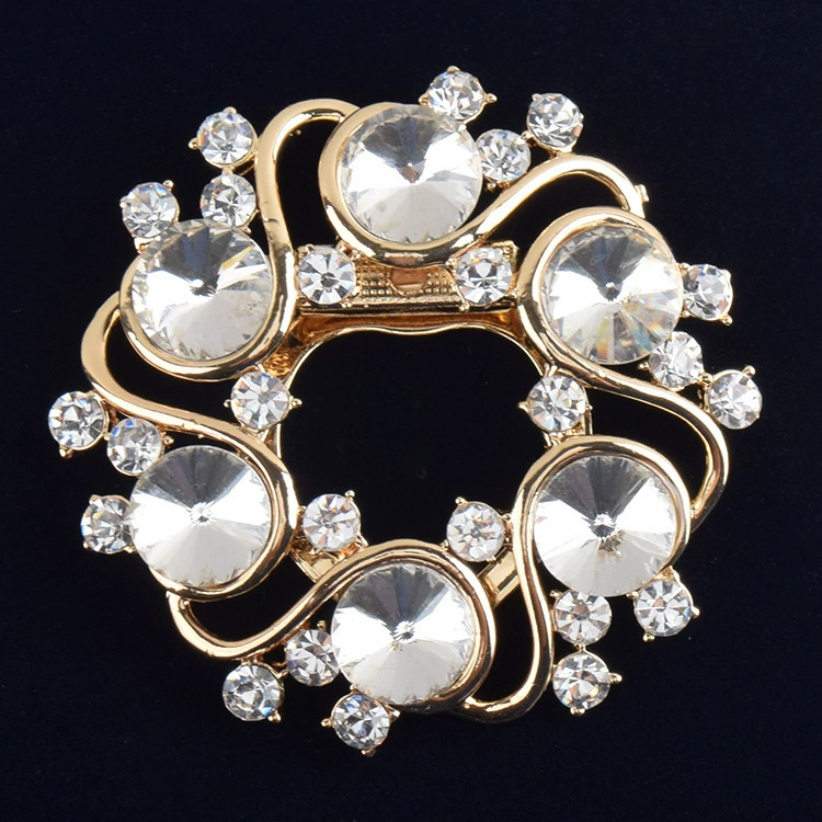 Brooch pin, light‑luxury crystal wreath, multicolor and K9 crystal options