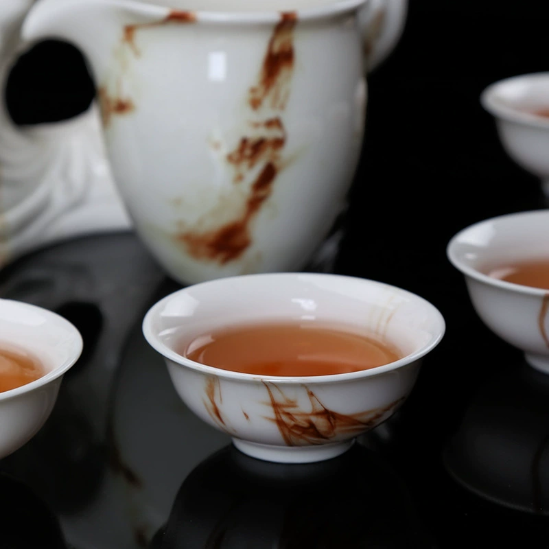 Производитель Белая фарфорная посуда Xianglong Blessing Автоматический чайный набор ушку Kung Fu Bone China Подарок керамический чайный набор Dehua полный набор