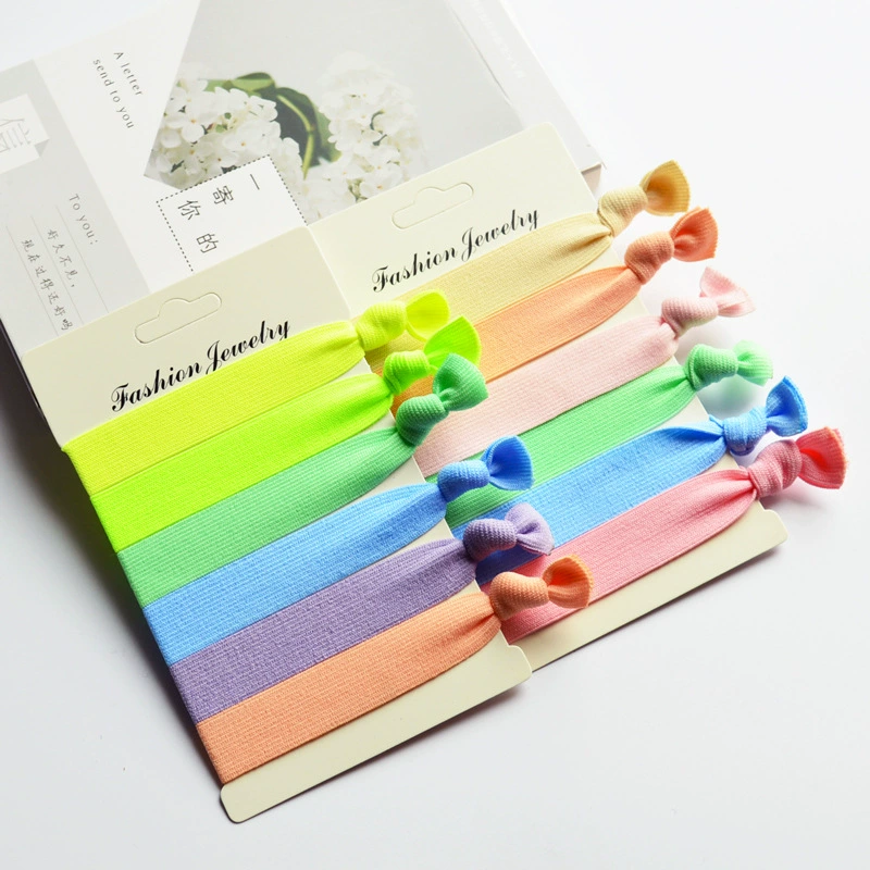 [糖果色高弹打结发圈 卡装打结发圈  高弹Hair tie 糖果色打结发圈]