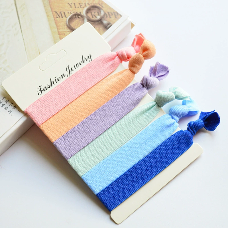 [糖果色高弹打结发圈 卡装打结发圈  高弹Hair tie 糖果色打结发圈]